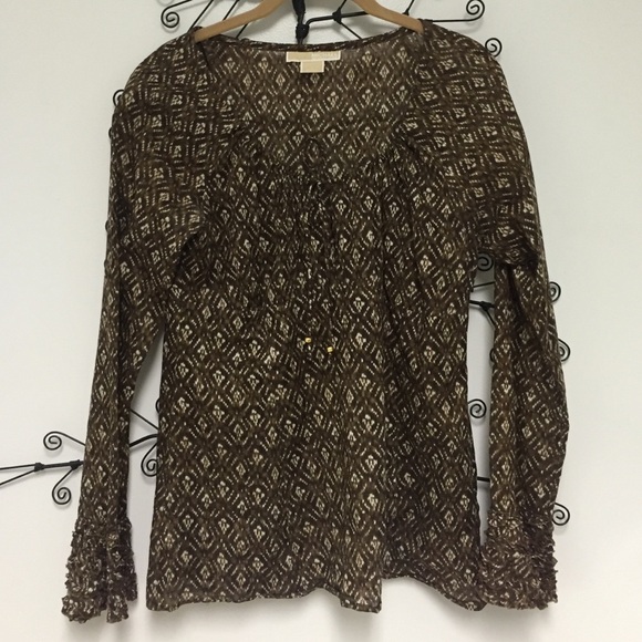 Michael Kors Peasant-style Blouse Size 10 - Picture 2 of 5